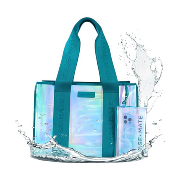 Case-Mate Large Travel Tote Bag - Wasserdichte Umhängetasche mit Handytasche (Emerald Blue Soap Bubble)