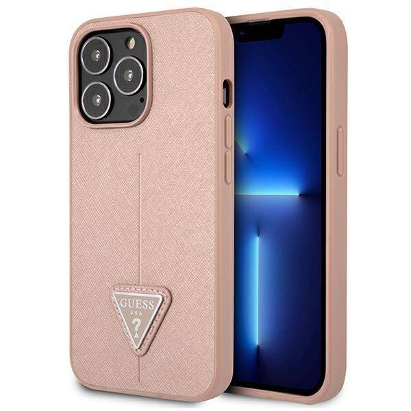 Guess SaffianoTriangle Logo Case - Case for iPhone 13 Pro (pink
