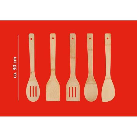 Alpina - Bamboo kitchen utensil set 5 pcs. with container (Graphite)