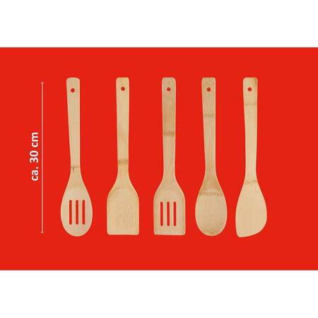 Alpina - Bamboo kitchen utensil set 5 pcs. with container (Marine)