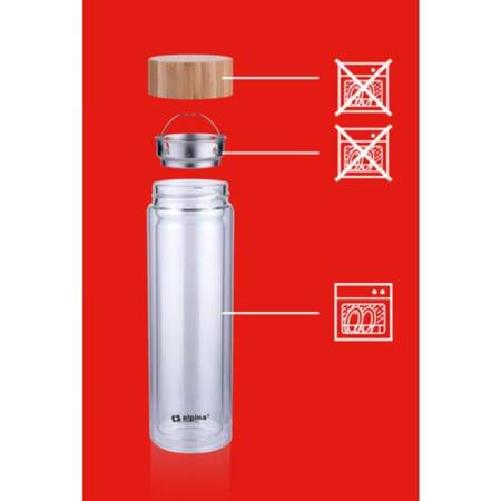 Alpina - Glass water bottle 450 ml