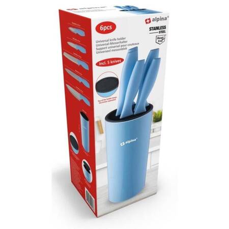 Alpina - Knife set with stand (Blue)