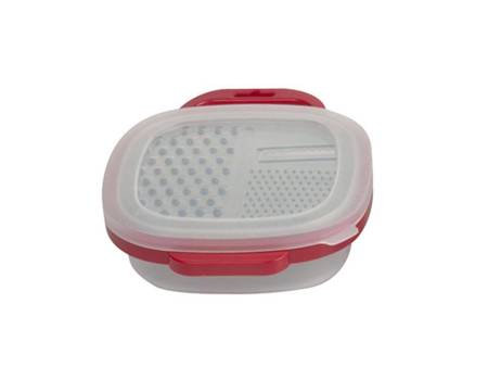 Alpina - multifunction grater with container (red)