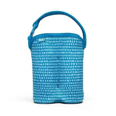 BUILT Bottle Buddy Two Bottle Tote with holder (Dribble Dots Blue)