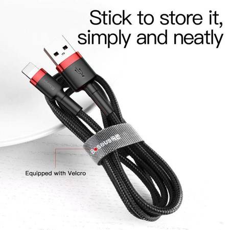 Baseus - Cafule Cable USB to Lightning, 2.4 A, 1 m (Red/Black)