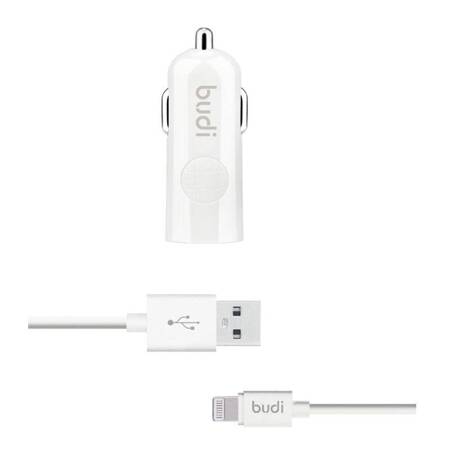 Budi - 1 USB car charger with LED indicator+lightning cable