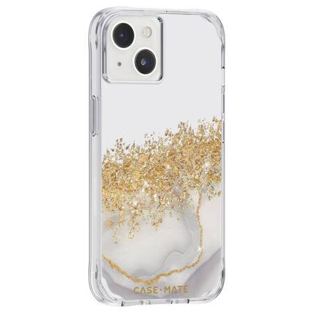 Case-Mate Karat - Case decorated in gold for iPhone 14 (Marble)