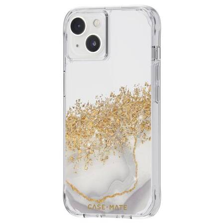 Case-Mate Karat - Case decorated in gold for iPhone 14 (Marble)