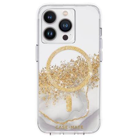 Case-Mate Karat MagSafe - Case decorated in gold for iPhone 14 Pro (Marble)