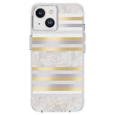 Case-Mate Pearl Stripes MagSafe - Case decorated with mother-of-pearl for iPhone 14 (Pearl Strtripes)