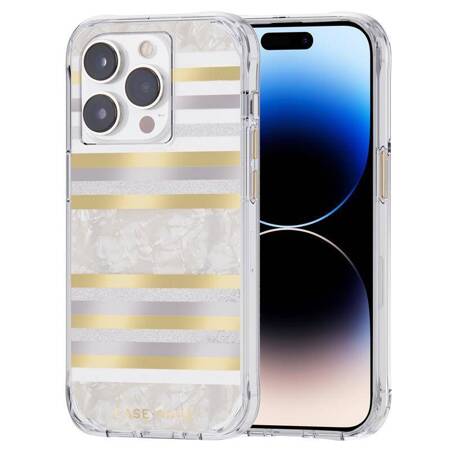 Case-Mate Pearl Stripes MagSafe - Case decorated with mother-of-pearl for iPhone 14 Pro (Pearl Stripes)