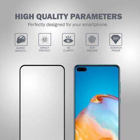 Crong 3D Armour Glass 9H Full Screen Tempered Glass Huawei P40 + installation frame