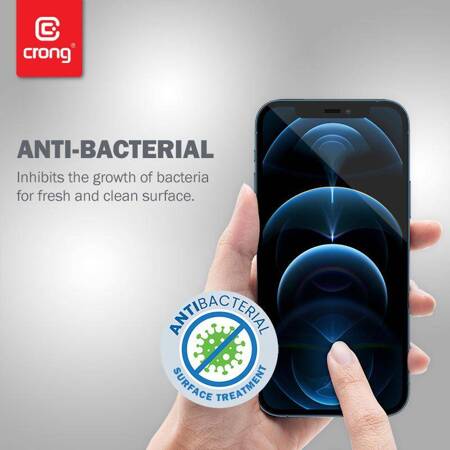 Crong Anti-Bacterial 3D Armor Glass - 9H tempered glass for the entire screen of the iPhone 12 Mini + installation frame