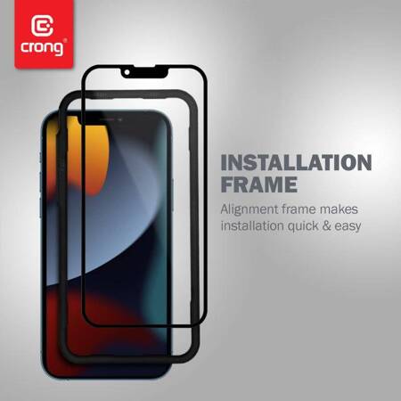 Crong Anti-Bacterial 3D Armour Glass - 9H tempered glass for the entire screen of the iPhone 13 / iPhone 13 Pro + installation frame