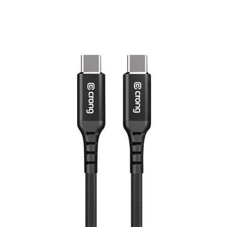 Crong Armor Link - USB-C to USB-C 60W 3A Braided cable 25cm (Black)