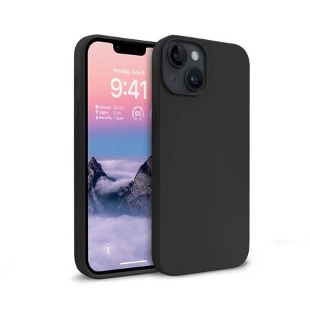 Crong Color Cover Liquid Silicone Case for iPhone 14 (Black)