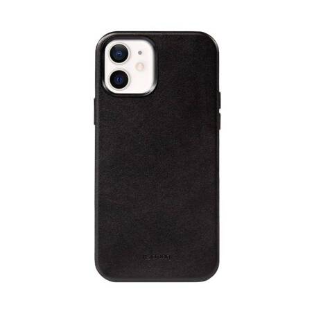 Crong Essential Cover - Leather case for iPhone 12 / iPhone 12 Pro (Black)