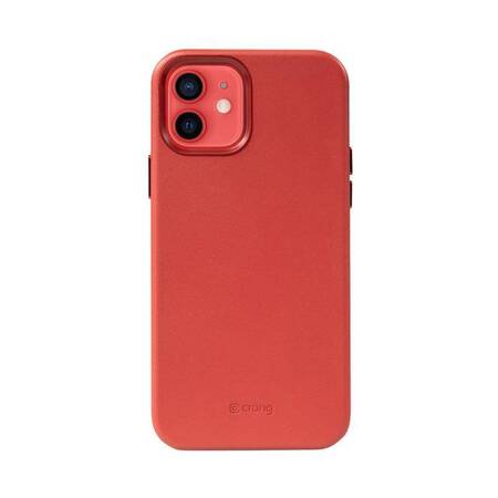 Crong Essential Cover Magnetic - Leather case for iPhone 12 / iPhone 12 Pro MagSafe (Red)