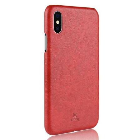 Crong Essential Cover - PU Leather Case for iPhone Xs / X (red)