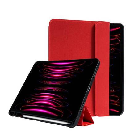 Crong FlexFolio - Case for iPad Pro 11 (2022-2021) / iPad Air 10.9 (5-4 gen.) with Apple Pencil holder (Red)