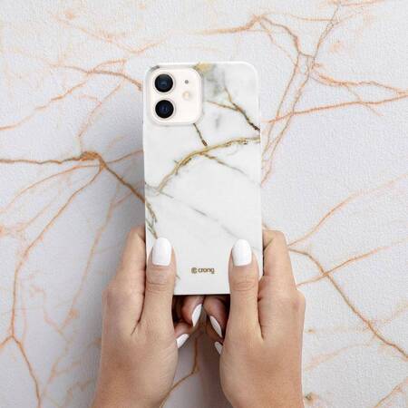 Crong Marble Case - Case for iPhone 12 Mini (white)
