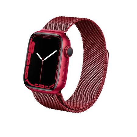 Crong Milano Steel - Stainless Steel Band for Apple Watch 42/44/45 mm (Red)