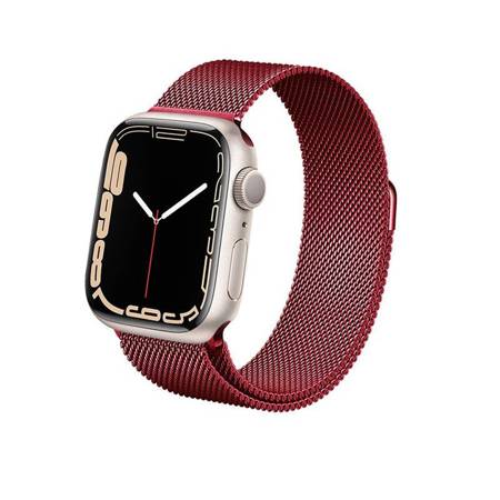 Crong Milano Steel - Stainless Steel Band for Apple Watch 42/44/45 mm (Red)