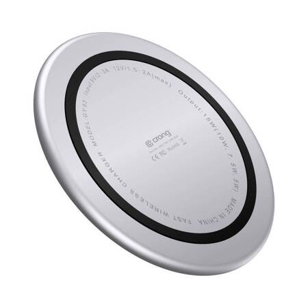 Crong Qi Fast Wireless Charger with Aluminium & Armorplate housing 15W (white)