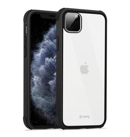 Crong Trace Clear Cover - Hybrid Protective Case for iPhone 11 Pro (Black/Black)