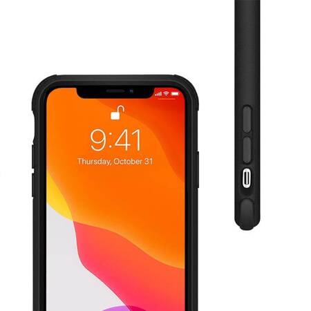 Crong Trace Clear Cover - Hybrid Protective Case for iPhone 11 Pro (Black/Black)
