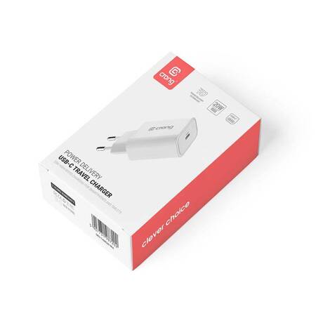 Crong USB-C Travel Charger – Wall charger USB-C Power Delivery 20W (white)