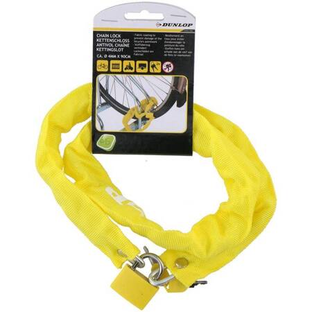 Dunlop - Anti-theft bicycle lock 90 cm (Yellow)