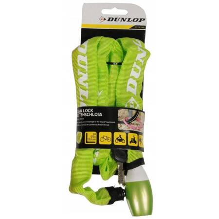 Dunlop - Bike lock with chain lock 120cm (Green)