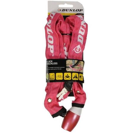 Dunlop - Bike lock with chain lock 120cm (Red)