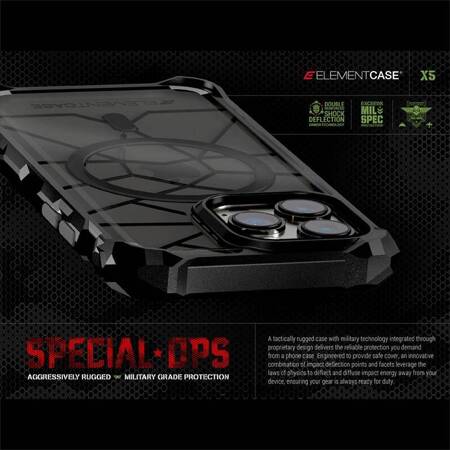 Element Case Special Ops X5 MagSafe - Case for iPhone 14 (Mil-Spec Drop Protection) (Smoke/Black)