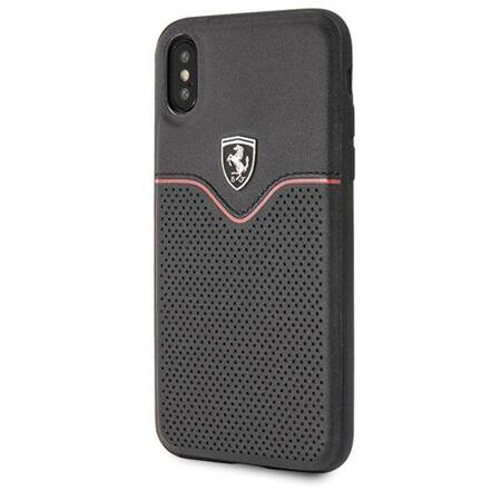 Ferrari Lether Case Hard Case for iPhone Xs / X (Black)