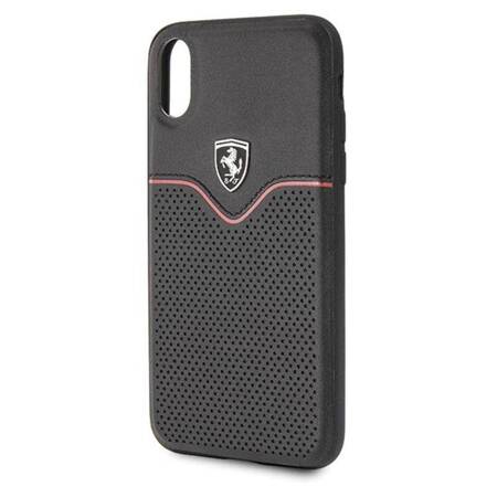 Ferrari Lether Case Hard Case for iPhone Xs / X (Black)