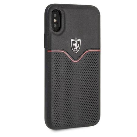 Ferrari Lether Case Hard Case for iPhone Xs / X (Black)