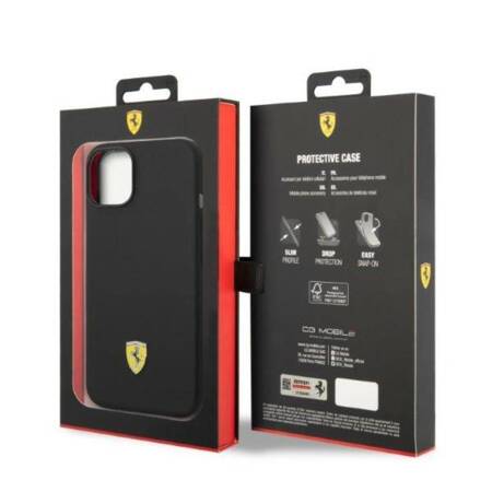 Ferrari Silicone Metal Logo MagSafe - Case for iPhone 14 (Black)