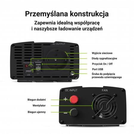 Green Cell - Voltage converter Inverter 24V to 230V 1000W / 2000W Modified sine wave