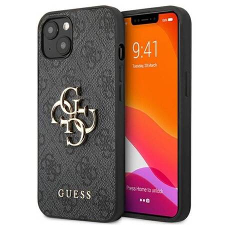 Guess 4G Big Metal Logo - Case for iPhone 13 Mini (Grey)