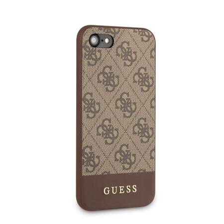 Guess 4G Bottom Stripe Collection - Etui iPhone SE 2020 / 8 / 7 (Brown)