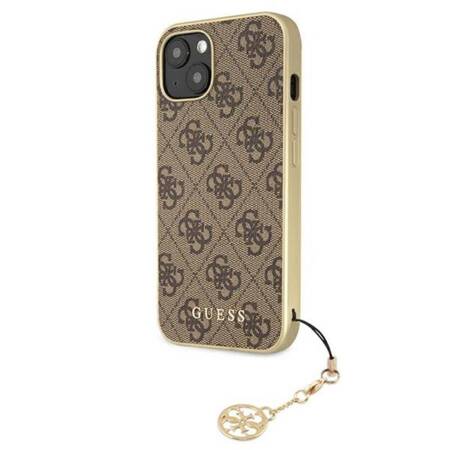 Guess 4G Charms Collection - Case for iPhone 13 (Brown)