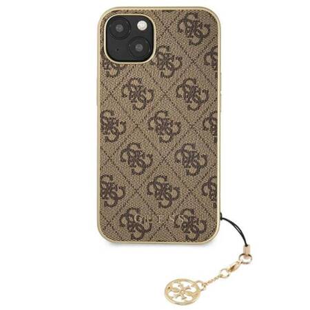 Guess 4G Charms Collection - Case for iPhone 13 (Brown)