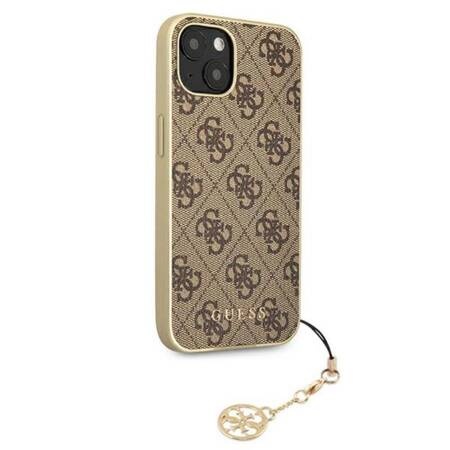 Guess 4G Charms Collection - Case for iPhone 13 (Brown)