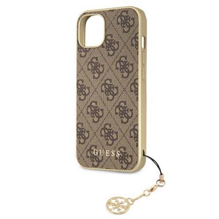 Guess 4G Charms Collection - Case for iPhone 13 (Brown)