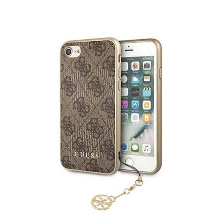 Guess 4G Charms Collection - Case for iPhone SE / 8 / 7 with charm (Brown)