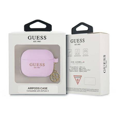 Guess 4G Charms Silicone Case - Case AirPods 3 (Purple)