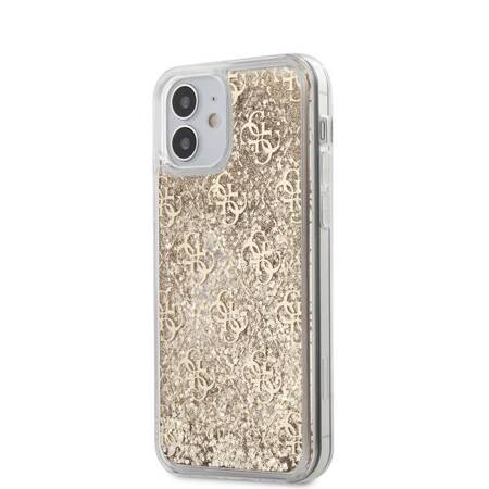 Guess 4G Liquid Glitter - Etui iPhone 12 Mini (Gold)
