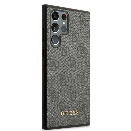 Guess 4G Metal Gold Logo  - Case for Samsung Galaxy S22 Ultra (Grey)